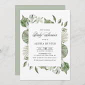Boho Waterverf Calla Lily Greenery Baby shower Kaart (Voorkant / Achterkant)