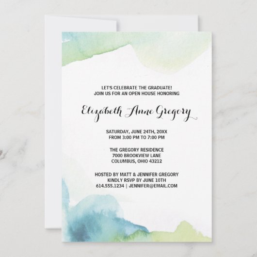 Boho Waterverf Calligrafie Foto Afstuderen Kaart (Achterkant)