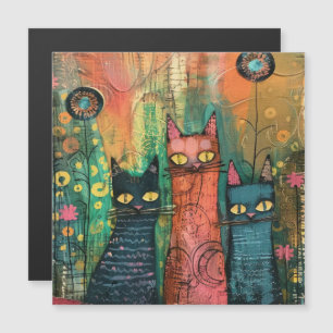 Boho Waterverf Cats - Aardse katachtige kunst