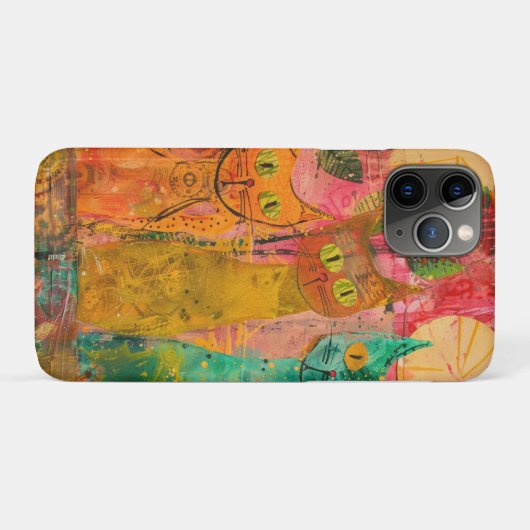 Boho Waterverf Cats - Aardse katachtige kunst (2) Case-Mate iPhone Case (Achterkant (horizontaal))