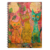 Boho Waterverf Cats - Aardse katachtige kunst (2) Notitieboek (Voorkant)