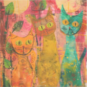 Boho Waterverf Cats - Aardse katachtige kunst (2) Sticker (Voorkant)