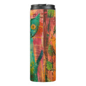 Boho Waterverf Cats - Aardse katachtige kunst (2) Thermosbeker (Achterkant)