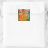 Boho Waterverf Cats - Aardse katachtige kunst (2) Vierkante Sticker (Tas)