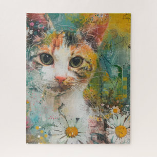 Boho Waterverf Cats - Aardse katachtige kunst (3) Legpuzzel