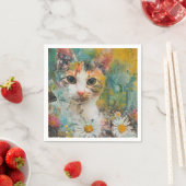 Boho Waterverf Cats - Aardse katachtige kunst (3) Servet (Insitu)