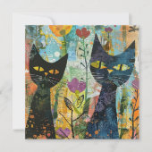 Boho Waterverf Cats - Aardse katachtige kunst (4) (Voorkant)