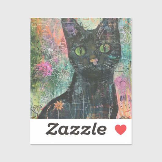 Boho Waterverf Cats - Aardse katachtige kunst (5) Sticker (Vel)