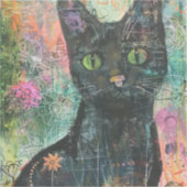 Boho Waterverf Cats - Aardse katachtige kunst (5) Sticker (Voorkant)