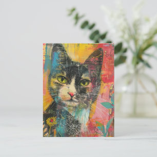 Boho Waterverf Cats - Aardse katachtige kunst (6) Uitnodiging Briefkaart