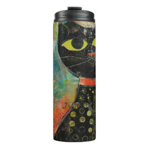 Boho Waterverf Cats - Aardse katachtige kunst (7) Thermosbeker