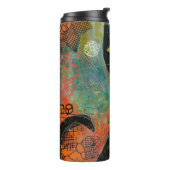 Boho Waterverf Cats - Aardse katachtige kunst (7) Thermosbeker (Gedraaid links)