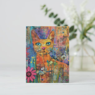 Boho Waterverf Cats - Aardse katachtige kunst (8) Uitnodiging Briefkaart