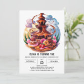 Boho Waterverf Chocolade Verjaardag Kaart (Staand voorkant)