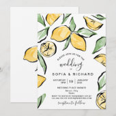 Boho Waterverf Citroen Groene Zomer Kaart (Voorkant / Achterkant)