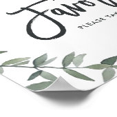 Boho Waterverf Citroen Krans Bruiloft Favorieten Poster (Hoek)