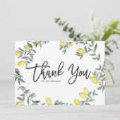 Boho Waterverf Citroen Krans Zomer Bedankkaart (Staand voorkant)