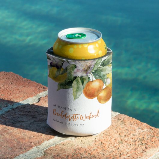 Boho Waterverf Citrus Citroen Sinaasappel Bachelor Blikjeskoeler (Insitu Zwembad)