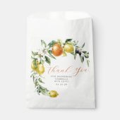 Boho Waterverf Citrus Sinaasappel Citroen Vrijgeze Bedankzakje (Voorkant)