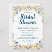 Boho Waterverf Coral Blue Floral Vrijgezellenfeest Kaart (Voorkant)