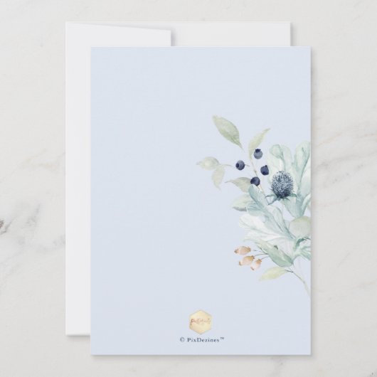 Boho Waterverf Cotton Flowers Afstuderen Aankondiging (Achterkant)