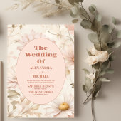 Boho Waterverf Daisy Bruiloft Kaart