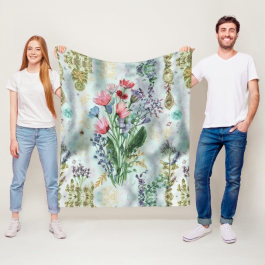 Boho Waterverf deken – Dromerige pastelworp (In situ)