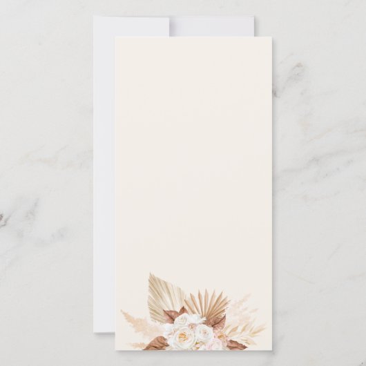Boho Waterverf Desert Flowers Creamy Color Menu (Achterkant)