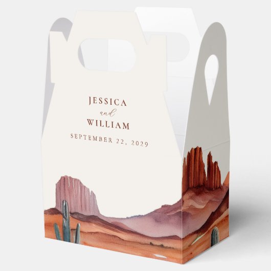 Boho Waterverf Desert Wedding Bedankdoosjes (Geopend)
