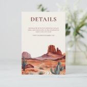 Boho Waterverf Desert Wedding Details Informatiekaartje (Staand voorkant)