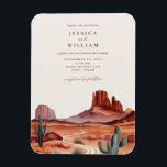 Boho Waterverf Desert Wedding Invitation Magnet Magneet<br><div class="desc">Personaliseer eenvoudig uw huwelijksuitnodigingsmagneet met deze bewerkbare sjabloon. Beschikt over een minimaal elegant typografisch ontwerp met een waterverf woestijnachtergrond.</div>