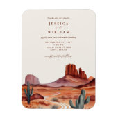 Boho Waterverf Desert Wedding Invitation Magnet Magneet (Verticaal)