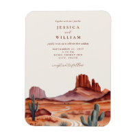Boho Waterverf Desert Wedding Invitation Magnet