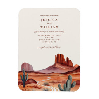 Boho Waterverf Desert Wedding Invitation Magnet Magneet