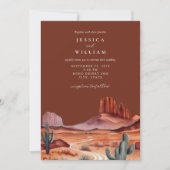 Boho Waterverf Desert Wedding Kaart (Voorkant)