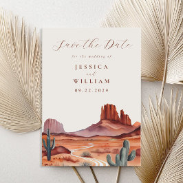 Boho Waterverf Desert Wedding Save The Date