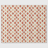 Boho Waterverf Diamant Patroon Kerstmis Cadeaupapier (Vlak)