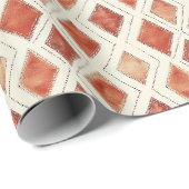 Boho Waterverf Diamant Patroon Kerstmis Cadeaupapier (Rol Hoek)