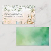 Boho Waterverf Dinosaurus Groene luier verloting Informatiekaartje (Voorkant / Achterkant)