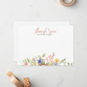 Boho Waterverf Dragonfly BEDANKT U Notitiekaartje (Voorkant / Achterkant in situ)