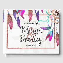 Boho Waterverf Dreamcatcher Roos Gold Guestbook