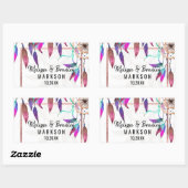 Boho Waterverf Dreamcatcher Roos Gouden bruiloft Rechthoekige Sticker (Vel)