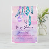 Boho Waterverf Dreamweaver baby shower Kaart (Staand voorkant)