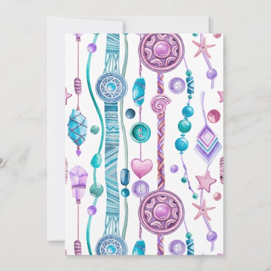 Boho Waterverf Dreamweaver baby shower Kaart (Achterkant)