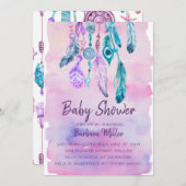 Boho Waterverf Dreamweaver baby shower Kaart (Voorkant / Achterkant)