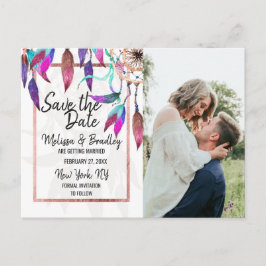 Boho Waterverf Dreamweaver Roos Gold Save Dates Aankondigingskaart