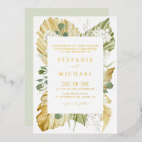 Boho Waterverf Drift Palm Leaves Summer Wedding