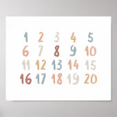 Boho waterverf educatieve nummers poster (Voorkant)