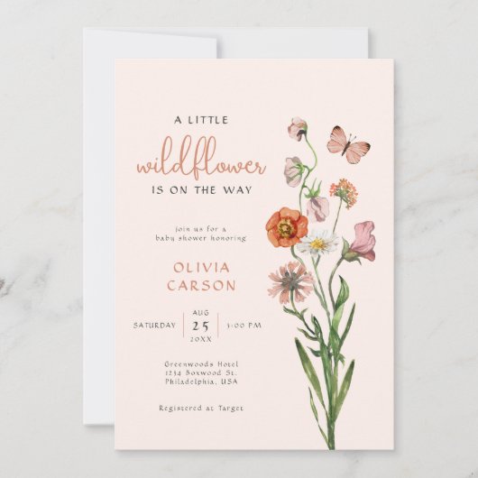 Boho Waterverf Een kleine Baby shower van Wilde Bl Kaart (Voorkant)