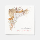 Boho Waterverf Elegant Floral Baby shower Napkins Servet (Voorkant)